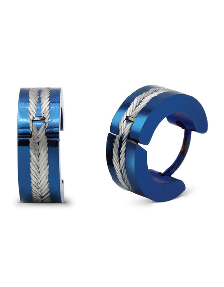 Huggie Hoop Stainless Steel Earrings Blue Designs