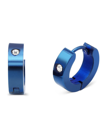 Cubic Zirconia Huggie Hoop Stainless Steel Earrings