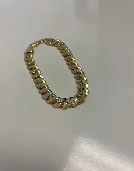 Cuban Link Diamond Cut 14K Gold Filled Necklace 24" Chain and 8.5" Bracelet Jewelry Chain Set