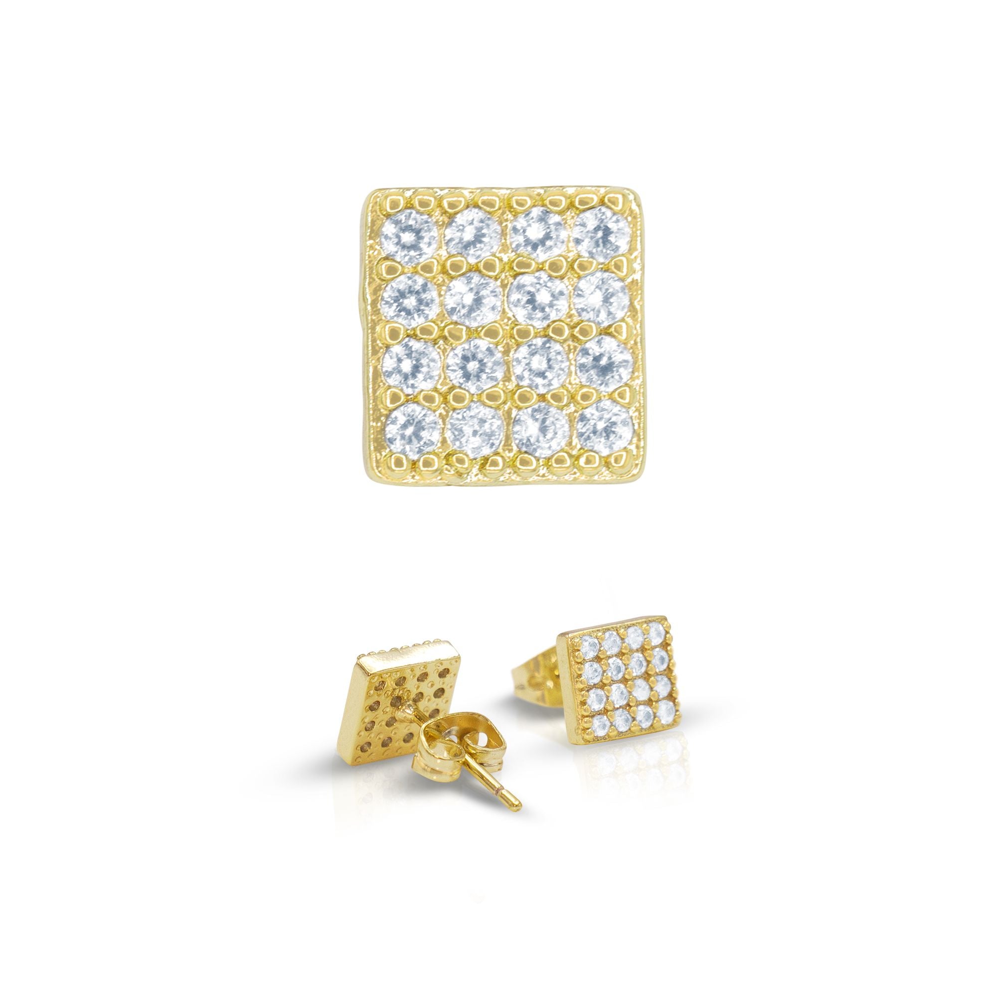 14K gold Filled CZ Square Stud Earrings