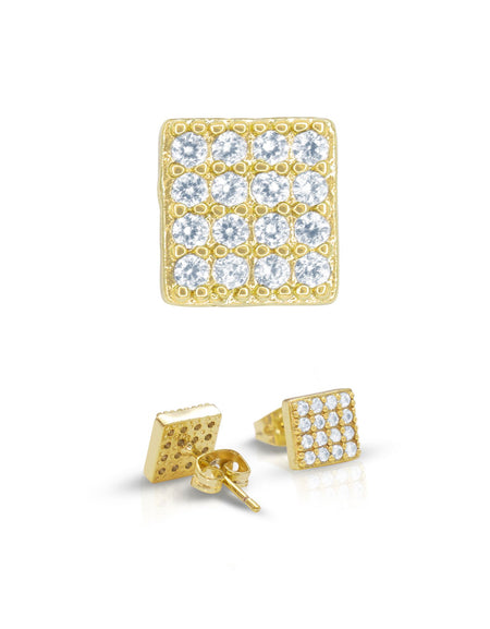 14K gold Filled CZ Square Stud Earrings