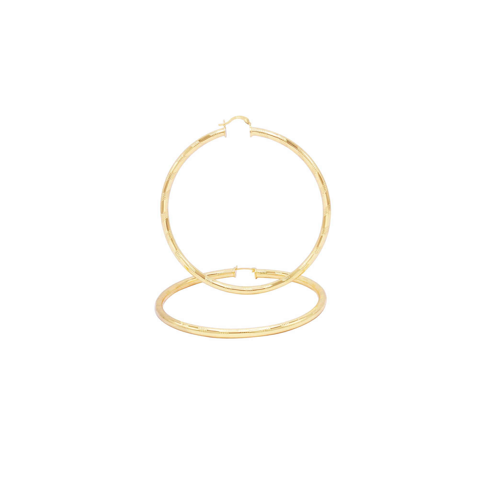Slit Cut 14K Gold-Filled Hoop Earrings For Women 25 - 80 mm