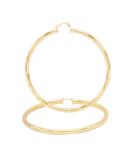Slit Cut 14K Gold-Filled Hoop Earrings For Women 25 - 80 mm
