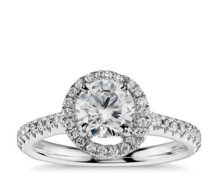 Floating Halo Cubic Zirconia Sterling Silver Ring Silver Plated