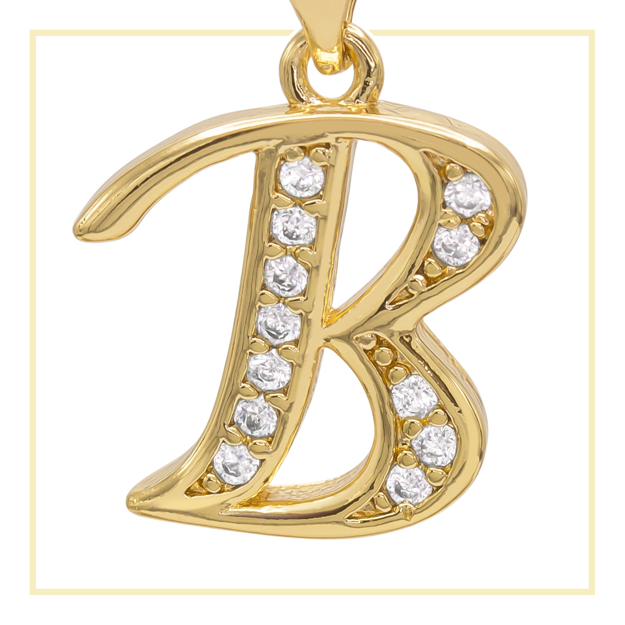 B Letter Initial 14K Gold Filled Letter Pendant