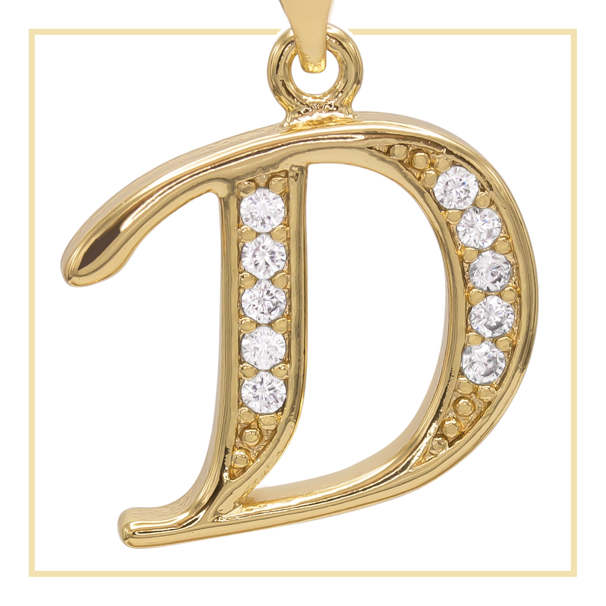 D Letter Initial 14K Gold Filled Letter Pendant