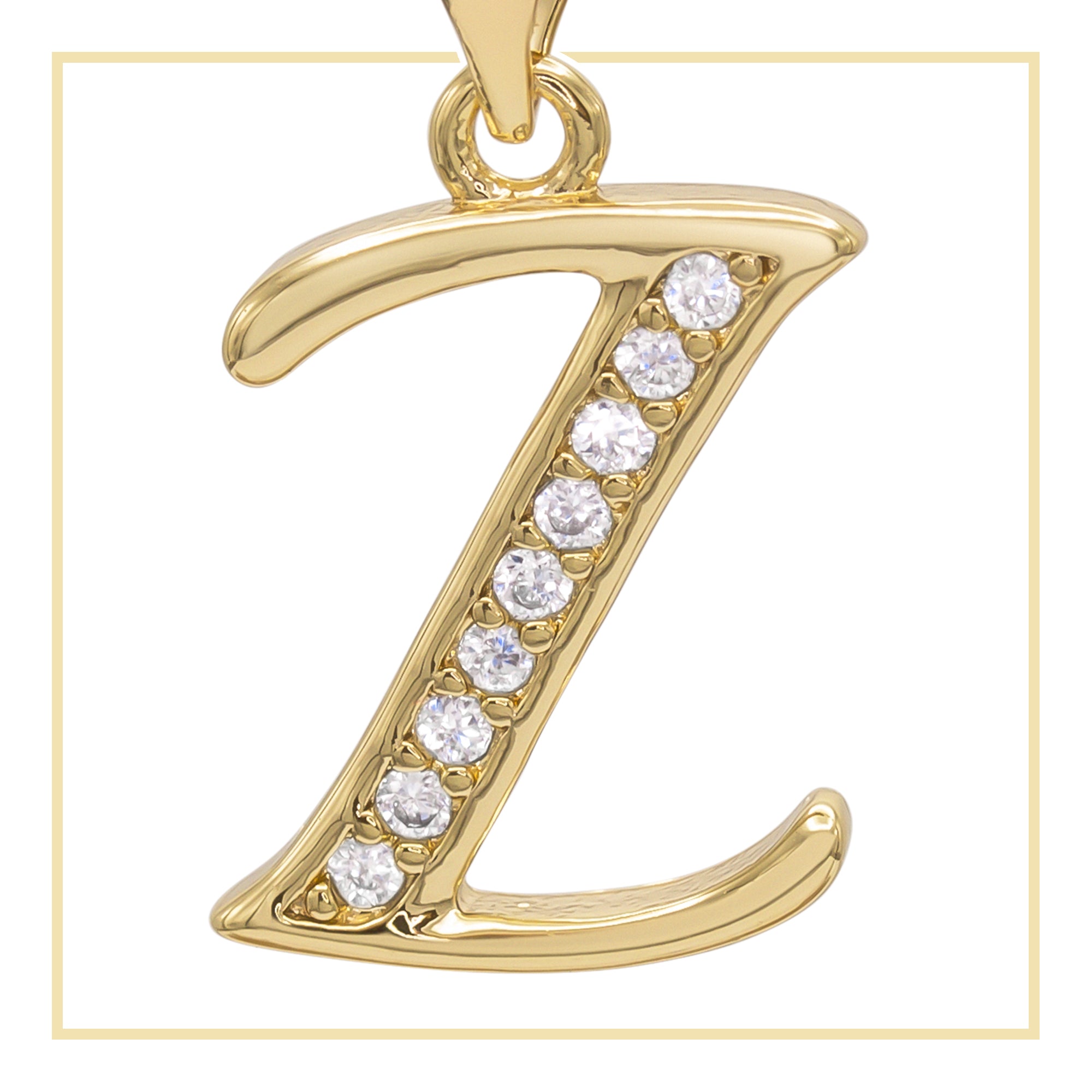 Z Letter Initial 14K Gold Filled Letter Pendant