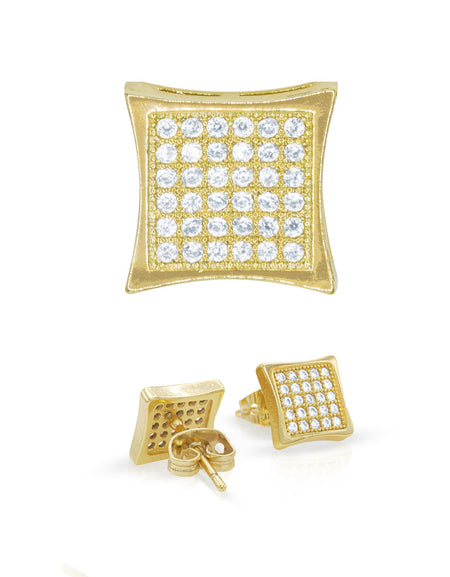 14K gold Filled CZ Square Stud Earrings